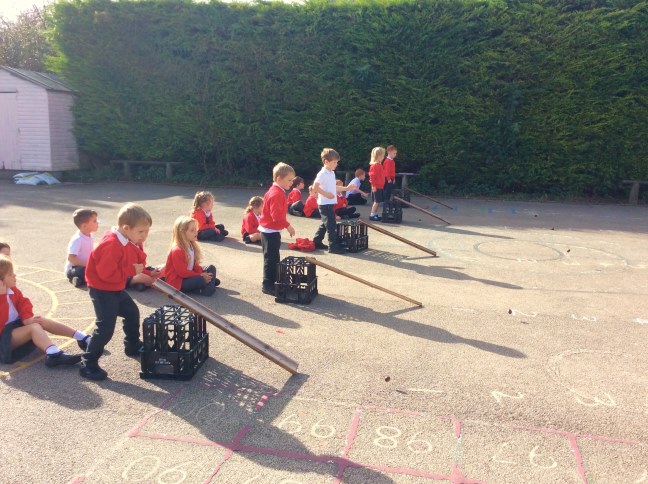 Children playing games outside